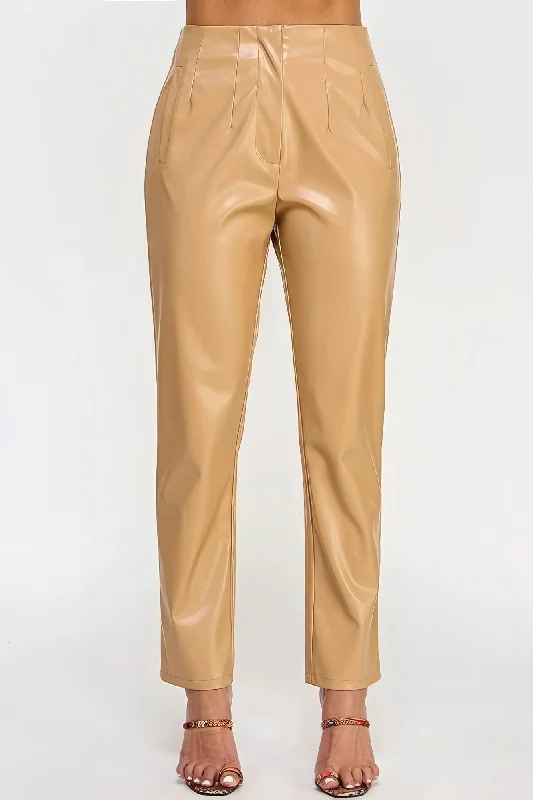 Faux Leather Pants French