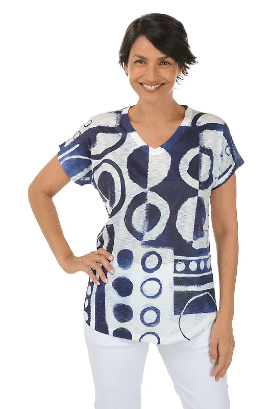 Petite Dottie Short Sleeve Slub Knit Top Monochromatic Office Style