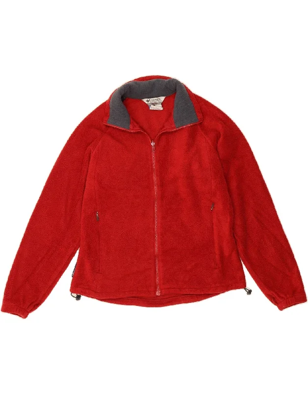 COLUMBIA Womens Interchange Fleece Jacket UK 14 Medium Red Polyester Bold Women's Animal Print COLUMBIA Womens Interchange Fleece Jacket UK 14 Medium Red Polyester Bold Women's Animal Print