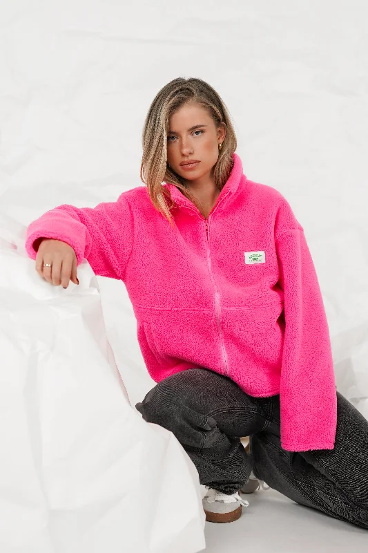 Teddy vest neon roze - Pip