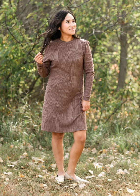 Lace Ruffled Mock Neck Long Sleeve Dress - FINAL SALE