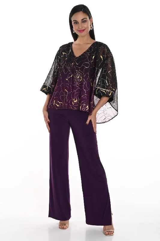 Lyman Pant 249027 Red/Wine Artistic Women's Hand - painted