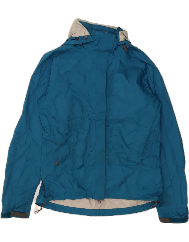 MOUNTAIN EQUIPMENT Womens Hooded Rain Jacket UK 38 Medium Blue Nylon