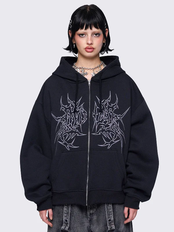Minga Ink Zip Up Hoodie Relaxed Women's Beachy