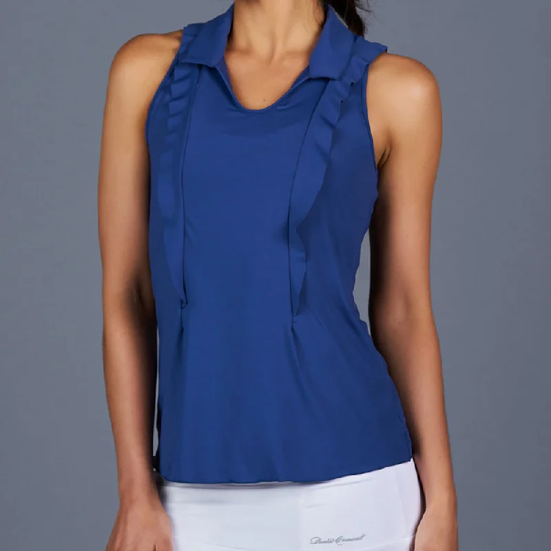 NY Square Sleeveless Collar Top (Navy)