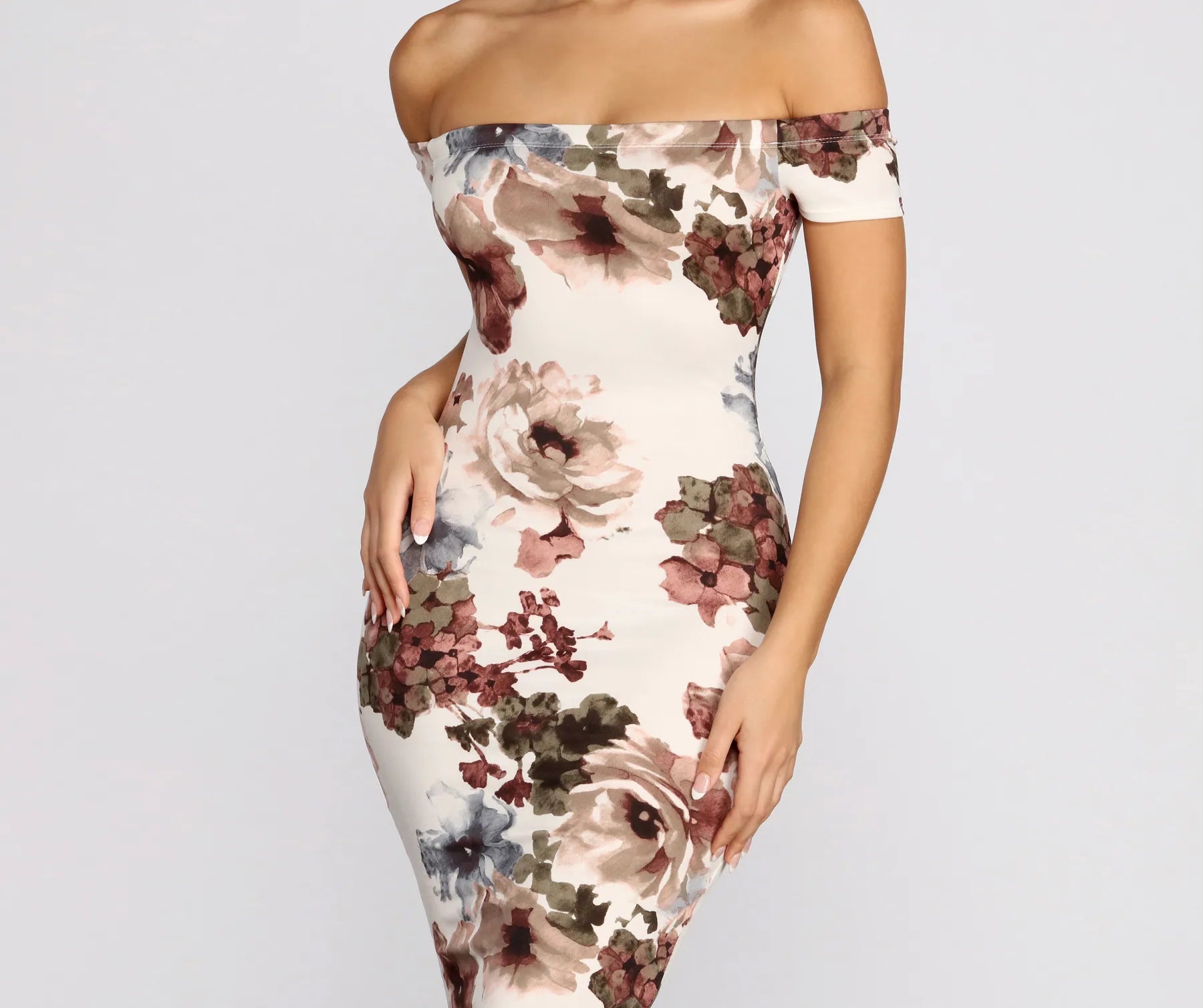 Painted In Florals Midi Dress Sporty Women's Athleisure 