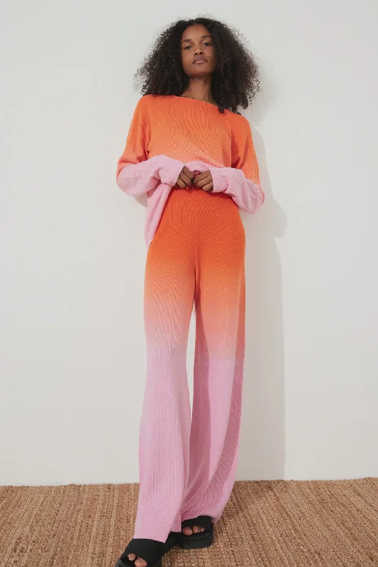 Pink Ombre Merino Blend Knit Pant Confident Women's Power