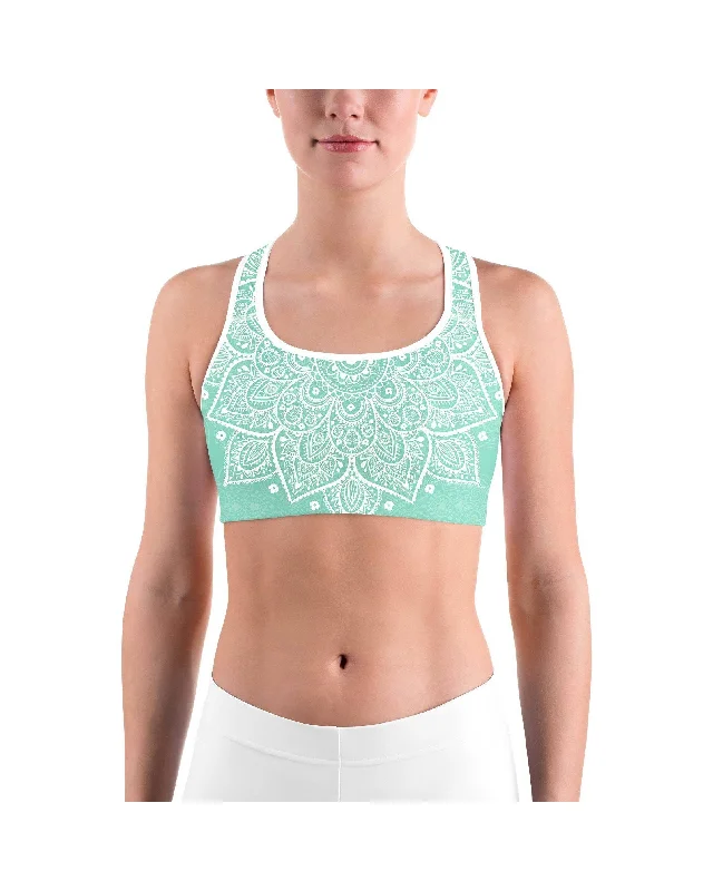 Mint Green Mandala Sports bra French