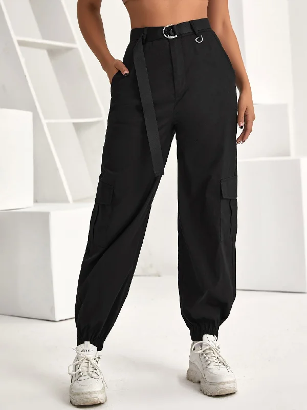 Casual Plain Zipper High Waist Long Women Pants Cozy Women's Sherpa - lined