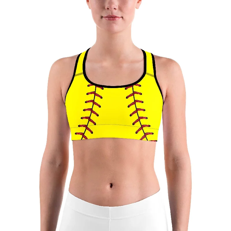 Softball Stitches Sports bra Refined Women's Hand - crafted