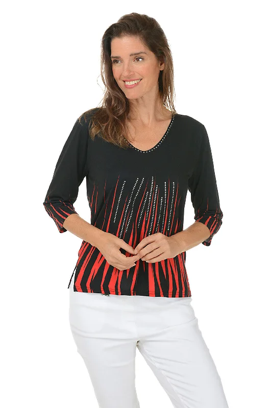 Red Heat Knit Top Country