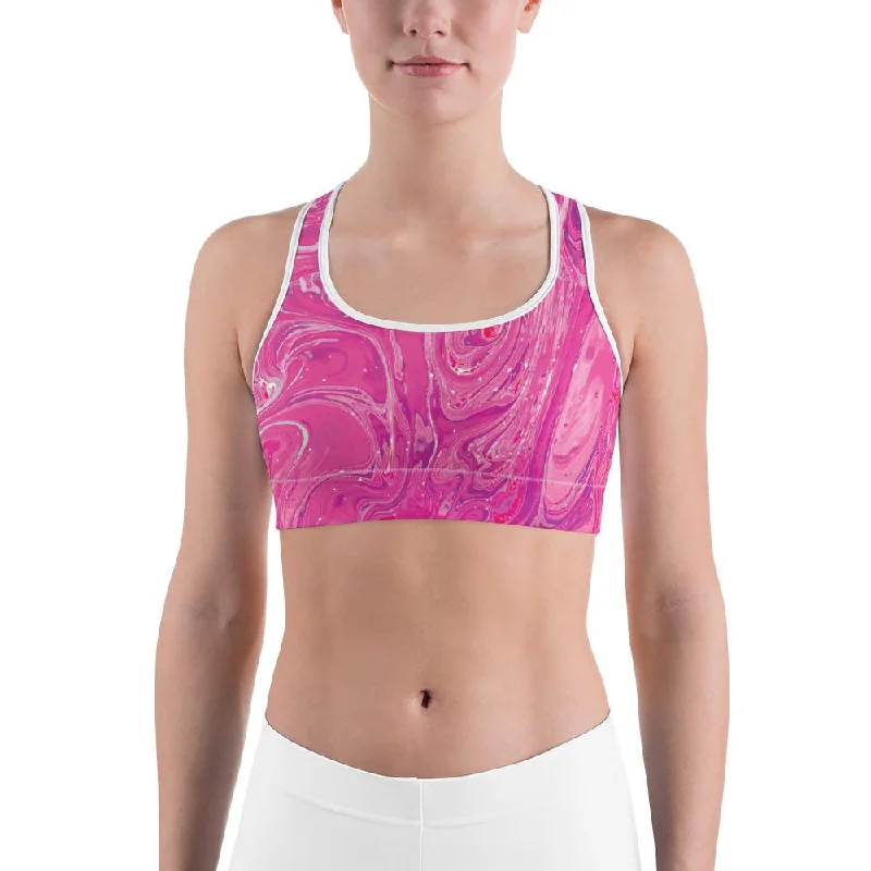 Pink Swirl Sports Bra