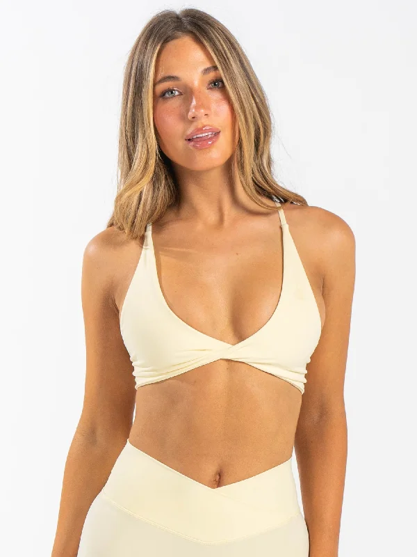 NKD Twist Sports Bra - Lemon Drop Monochromatic All - in - one