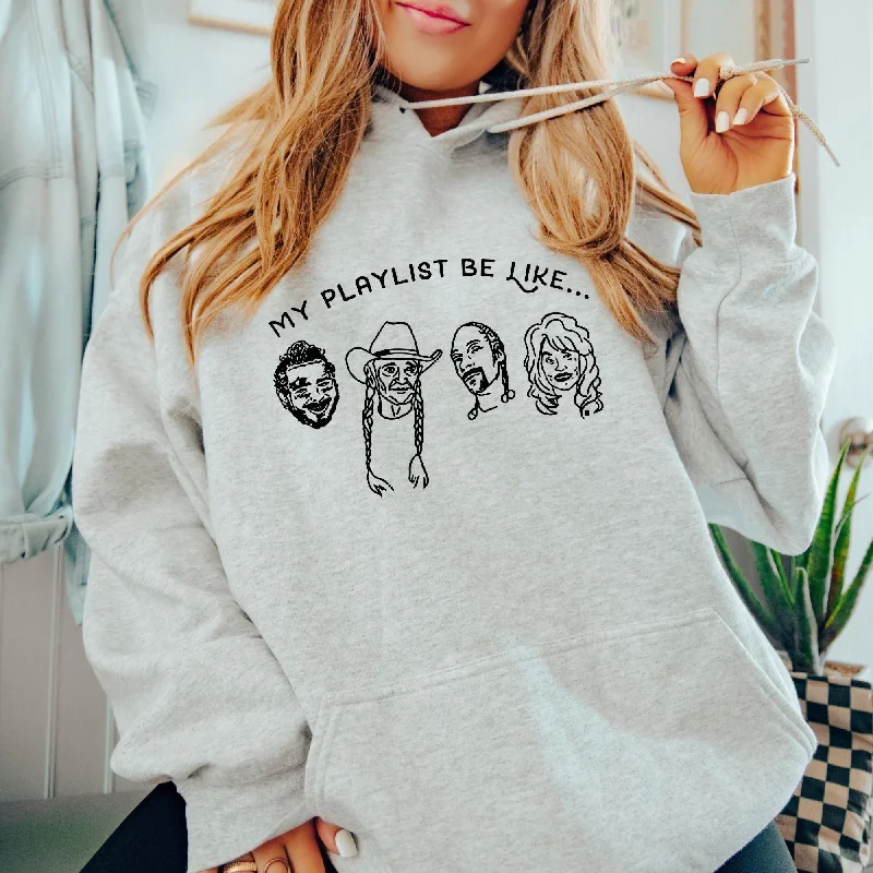 Playlist Music Lover Gildan Crewneck or Hoodie Sweatshirt *UNISEX FIT* French