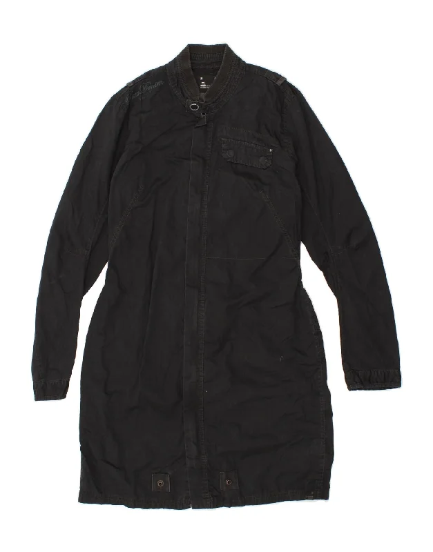G-STAR Womens Overcoat UK 14 Medium Black Cotton Trendy Women's Oversized