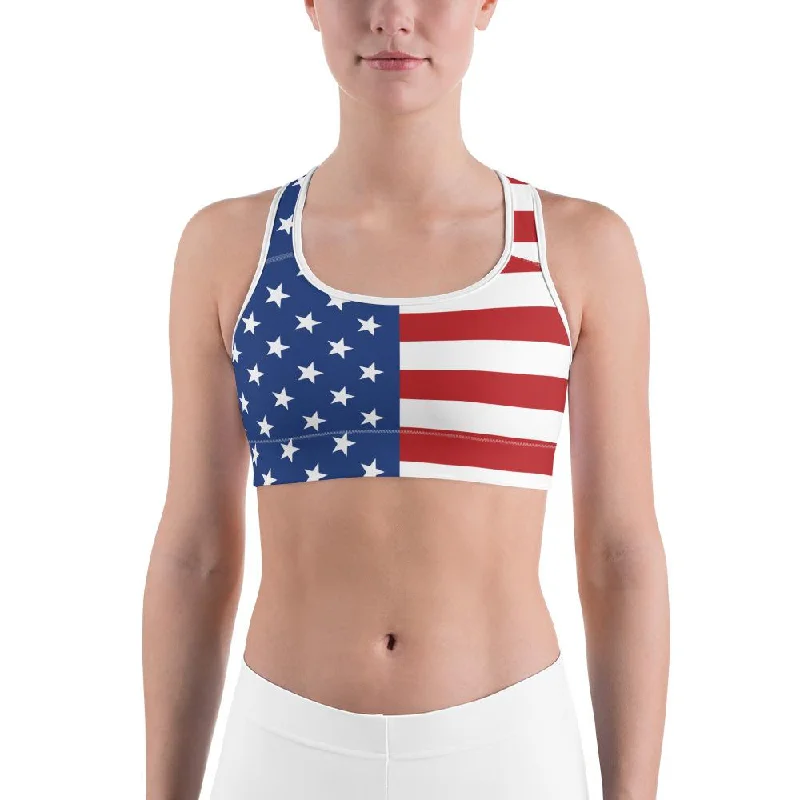 USA Stars & Stripes Sports Bra