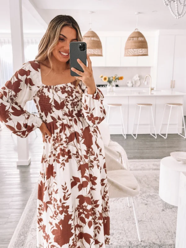 Corena Dress - Tan Print garde