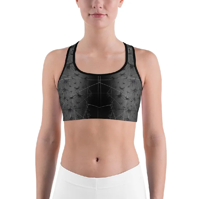 Crawling Spiders Sports Bra