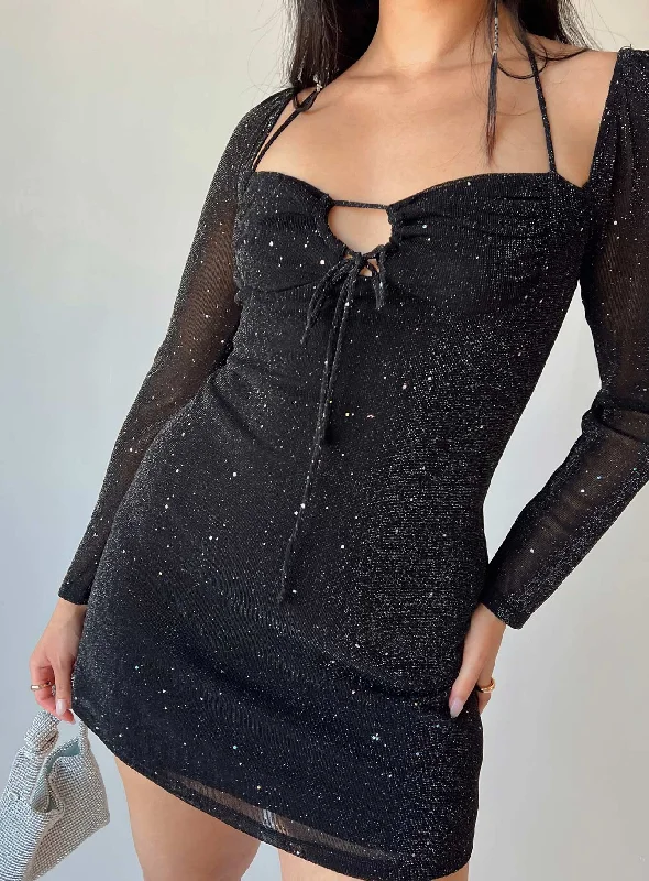 Stassie Mini Dress Black Practical Women's Quick - dry