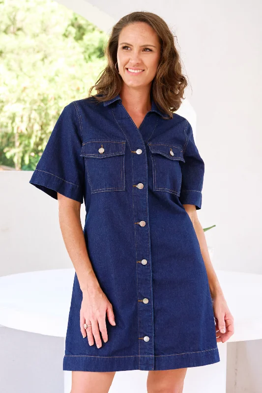 Reece Denim Dress Dark Indigo Modern Women's 