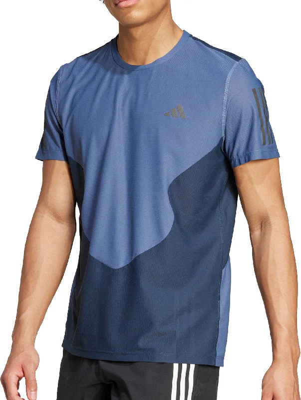 adidas Own The Run Short Sleeve Mens Running Top - Blue