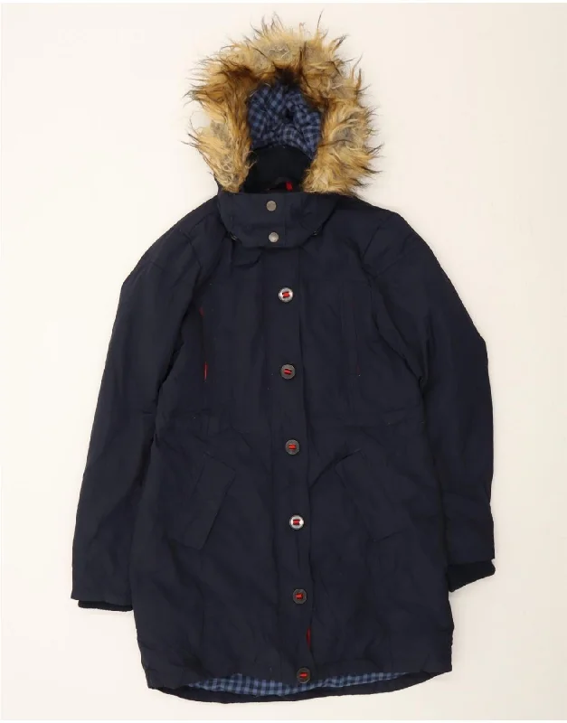 FAT FACE Womens Hooded Padded Coat UK 12 Medium Navy Blue Nylon Feminine Women's Soft FAT FACE Womens Hooded Padded Coat UK 12 Medium Navy Blue Nylon Feminine Women's Soft