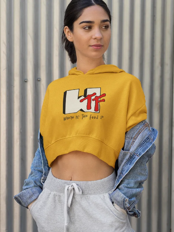 WTF : Where Is The Food?- Winter Crop Hoodies Refined Women's 