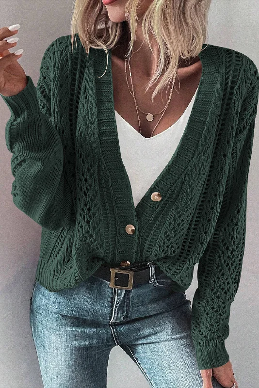 KaleaBoutique Open Knit Drop Shoulder Sweater Cardigan