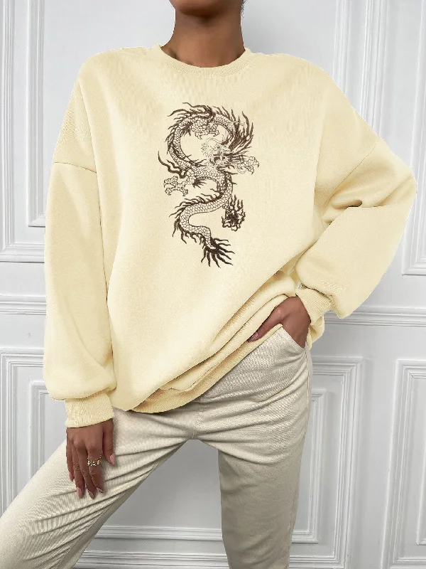 Casual Animal Long Sleeve Round Neck Regular Women Sweatshirt Hip Women's Urban