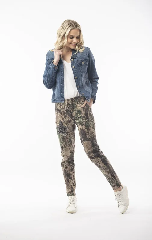 Orientique Funky Stretch Cotton Pants Laid - back Women's Style