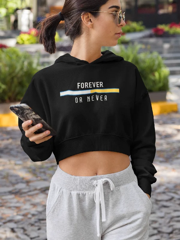 Forever Or Never - Winter Crop Hoodies Feminine Women's Style 