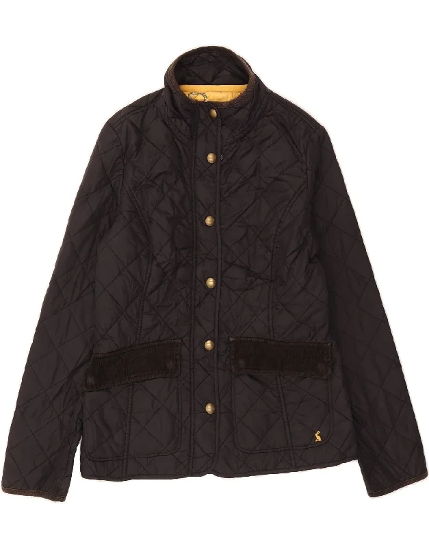 JOULES Womens Quilted Jacket UK 12 Medium Navy Blue Polyamide Scandinavian