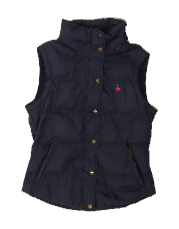 JACK WILLS Womens Padded Gilet UK 8 Small Navy Blue Nylon Business