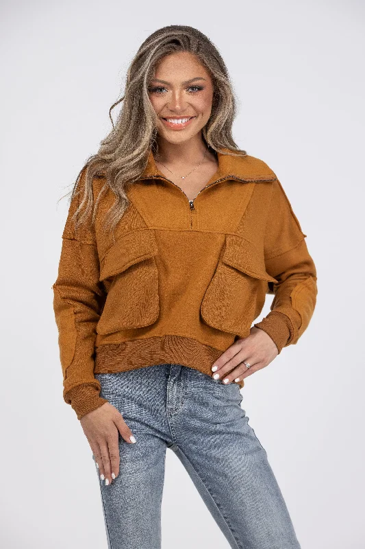 Not Done Yet Women's Quarter Zip Collared Pullover Bold Women's Statement