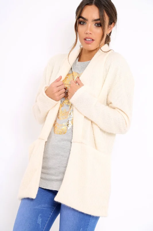 Cream Shimmery Cardigan - Nicky Gym
