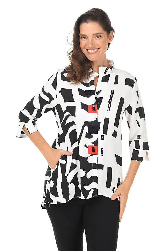 Silhouette High-Low Button-Front Shirt Dynamic Women's Moto