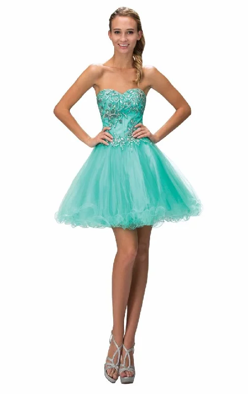 Elizabeth K - GS2132 Embellished Strapless Cocktail Dress