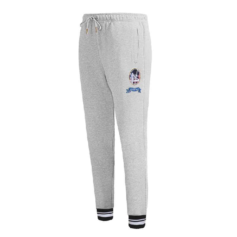 NBA GOLDEN STATE WARRIORS PRO PREP W RIB FLC WOMEN'S SWEATPANT (HEATHER GRAY/BLACK)