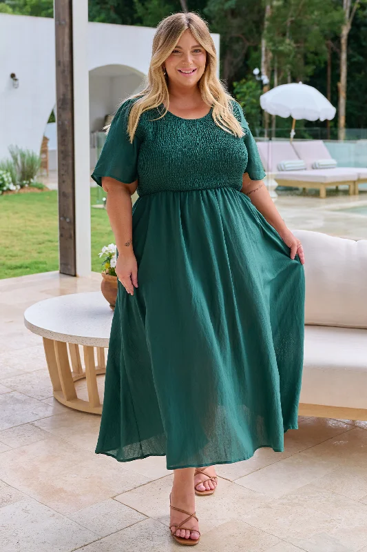 Candace Midi Dress Forest Green purpose