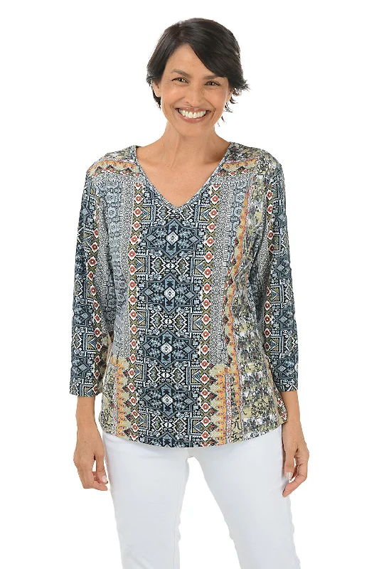 Hilary 3/4 Sleeve Knit Top Practical Women's Quick - dry