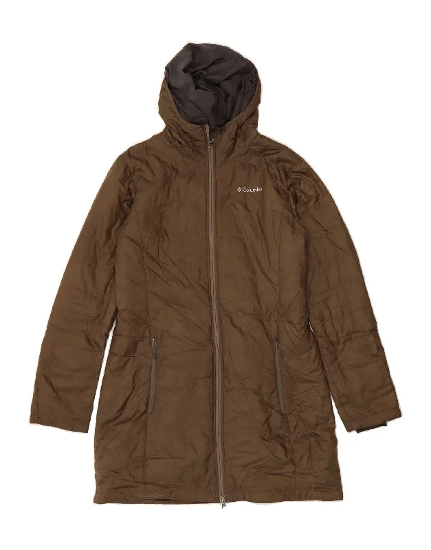 COLUMBIA Womens Omni-Heat Hooded Padded Coat UK 16 Large Brown Polyester Sleek Women's Metallic COLUMBIA Womens Omni-Heat Hooded Padded Coat UK 16 Large Brown Polyester Sleek Women's Metallic