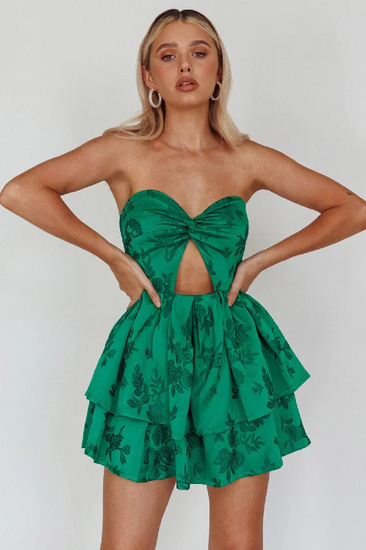 Tylah Keyhole Twist Bust Mini Dress Green Confident Women's High - fashion