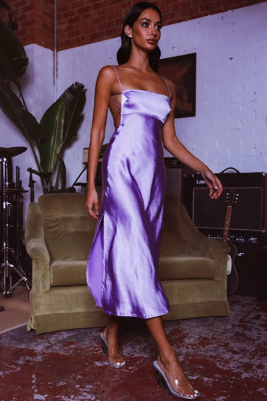 Dolce Life Low Back Midi Dress Lilac Artistic Women's Avant - 