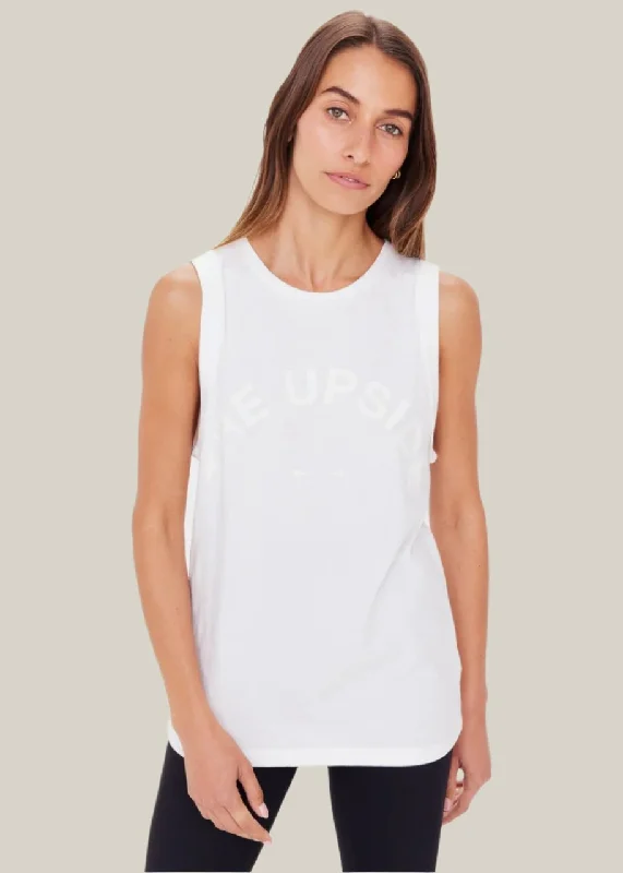 Jeet Tank White Monochromatic Office Style