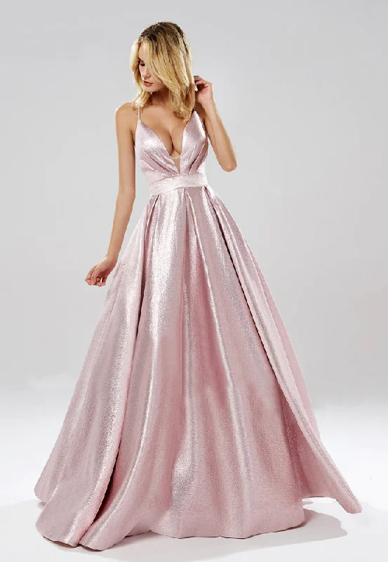 Radha Formal Gown - Metallic Blush Modern Women's 