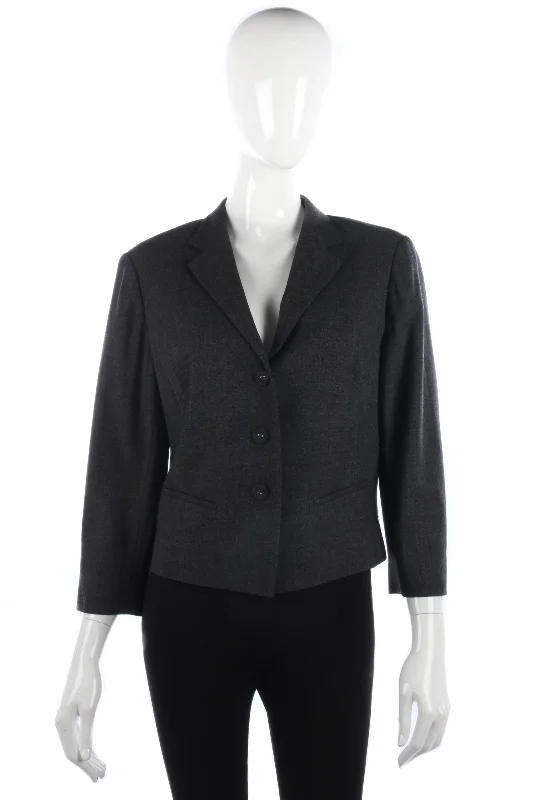 Armand Ventilo Jacket Wool Dark Grey with Silk Lining Size 14 Luxurious Women's High - end Armand Ventilo Jacket Wool Dark Grey with Silk Lining Size 14 Luxurious Women's High - end