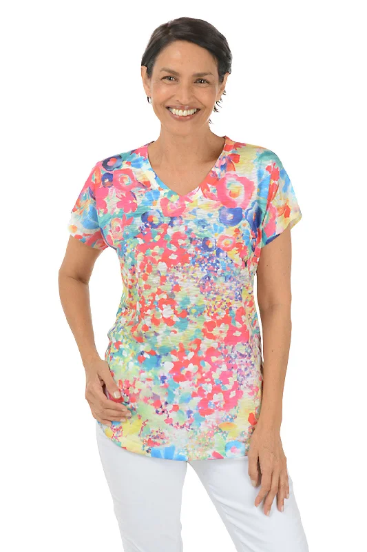Petite Meadows Short Sleeve Slub Knit Top Refined Women's 
