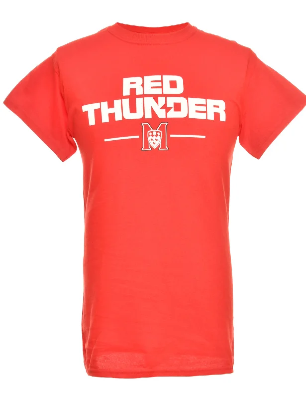 Red, White & Black Printed Thunder T-Shirt - S Contemporary 