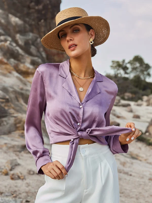 Casual Plain Button Long Sleeve Lapel Regular Blouse Sporty Women's Tennis
