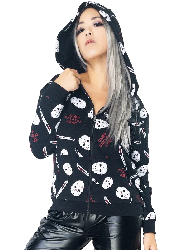 Friday the 13th Camp Crystal Lake Zip Up Hoodie Gym